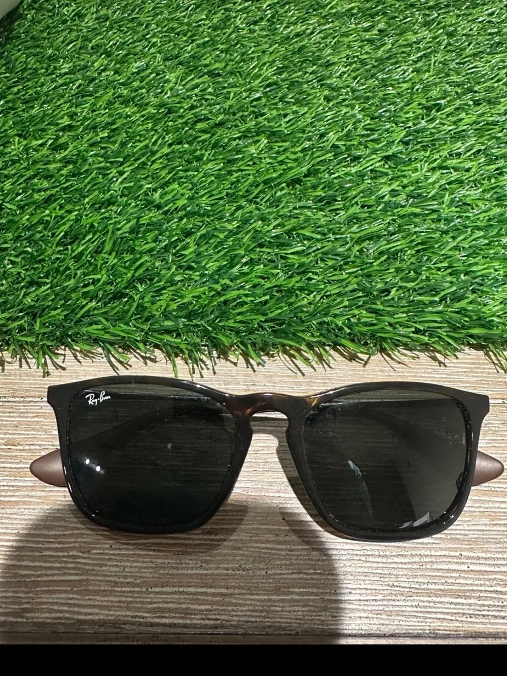 Ray-Ban Brown Tortoiseshell Frame Sunglasses with Black Lenses